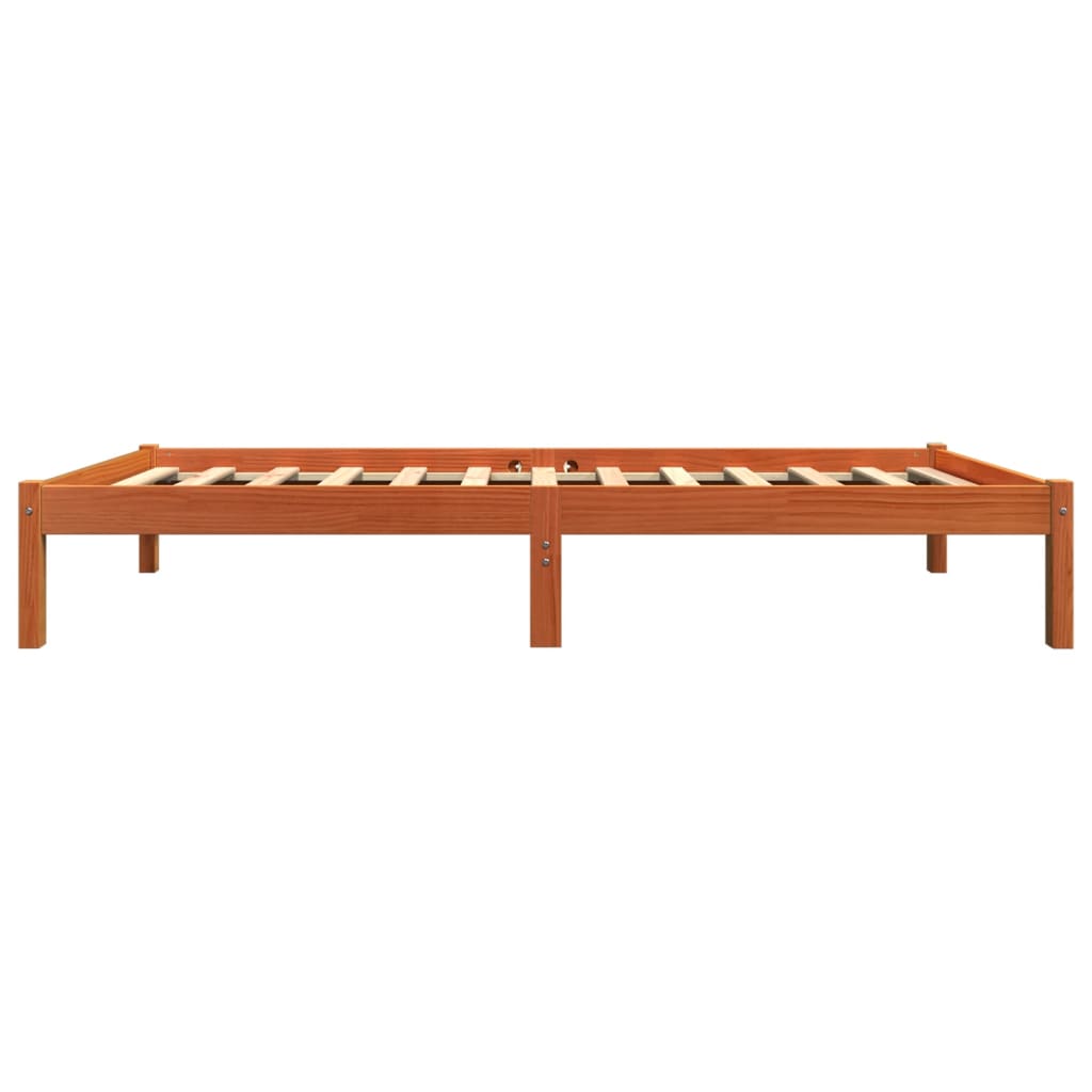 Bed Frame without Mattress Wax Brown 100x200 cm Solid Wood Pine